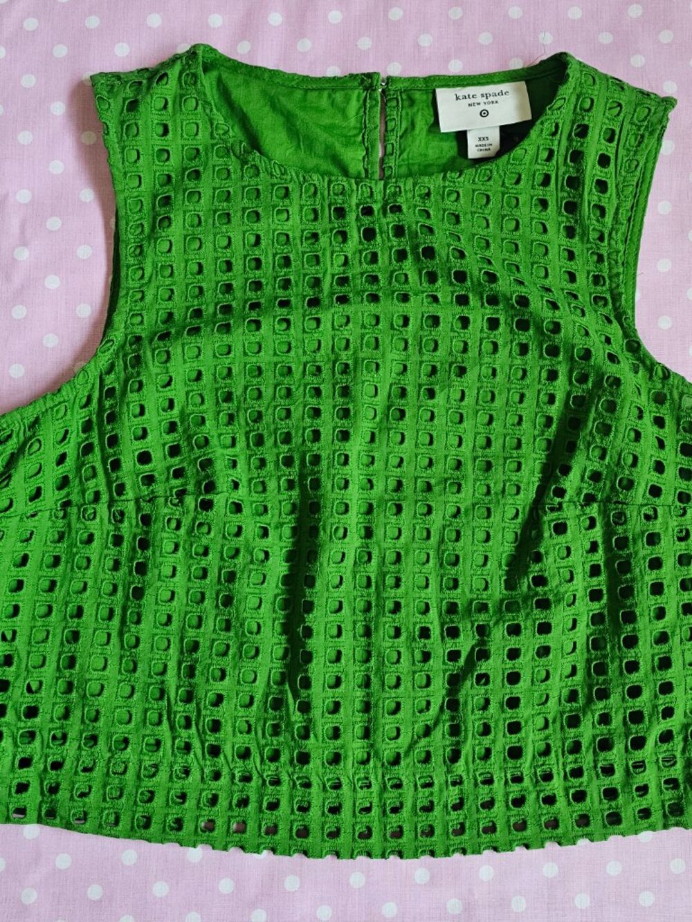 Kate Spade New York x Target eyelet shell tank top green Skirt set xxs xs - Picture 3 of 7